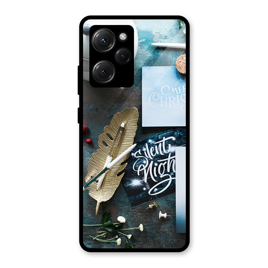 Silent Night Celebrations Glass Back Case for Poco X5 Pro