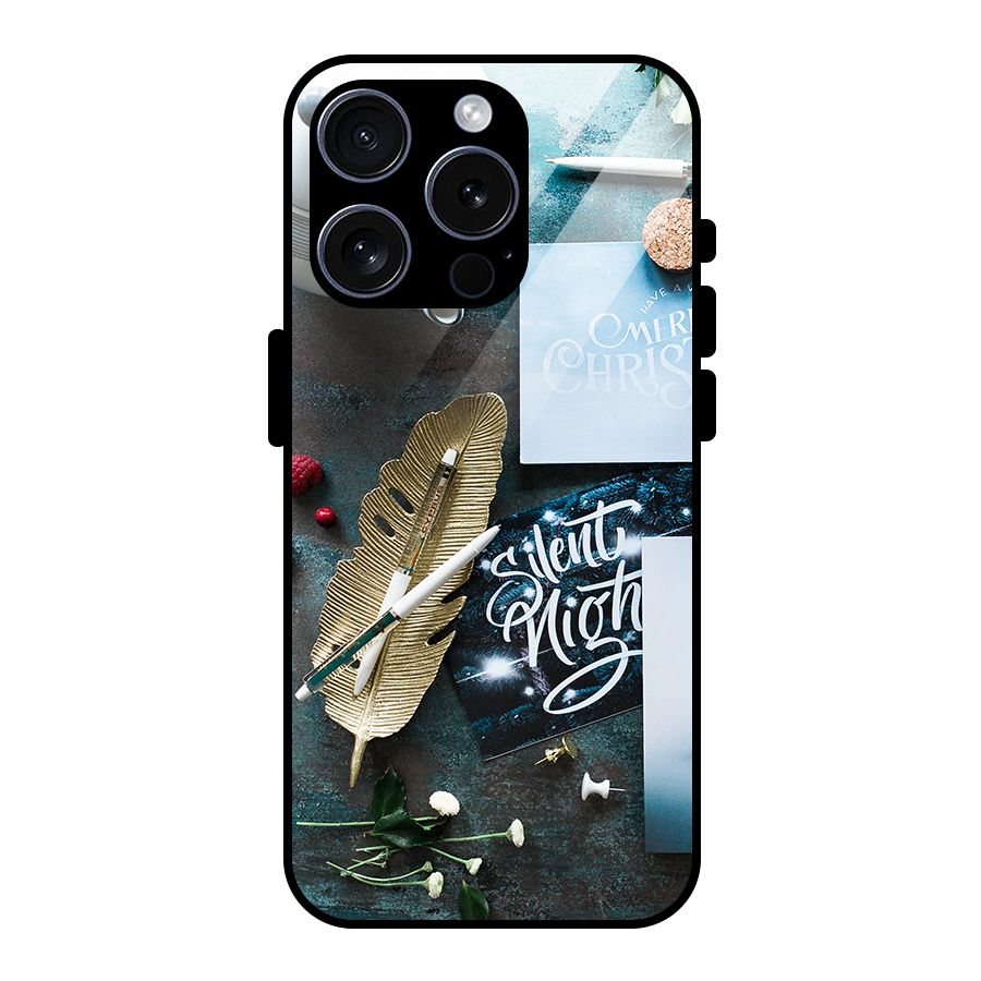 Silent Night Celebrations Glass Back Case for iPhone 15 Pro