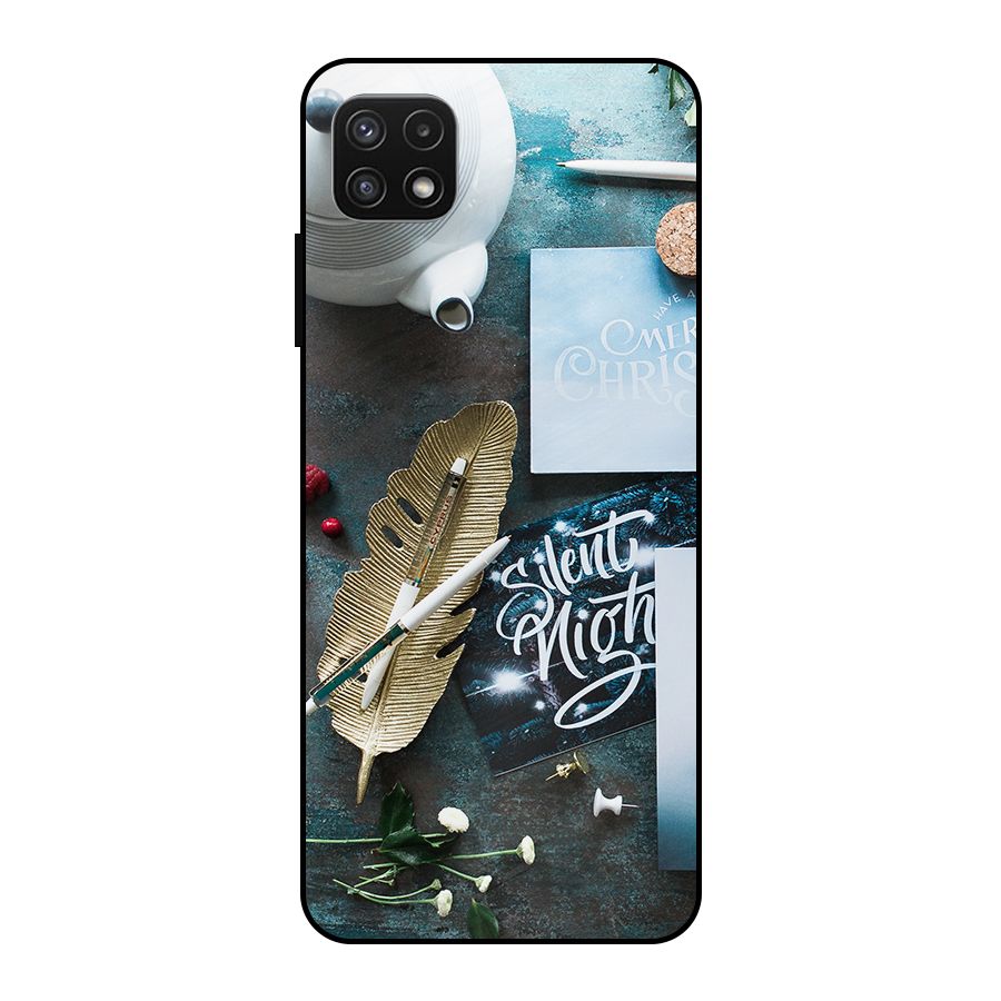 Silent Night Celebrations Metal Back Case for Galaxy A22 5G