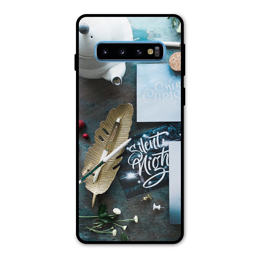 Silent Night Celebrations Metal Back Case for Galaxy S10