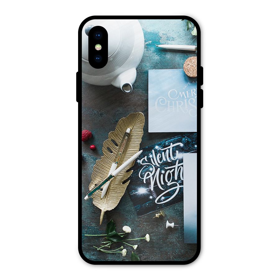 Silent Night Celebrations Metal Back Case for iPhone XS