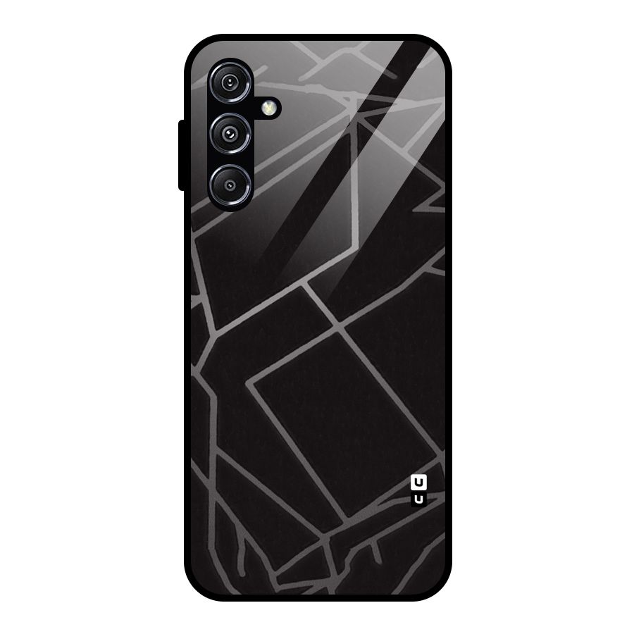 Silver Angle Design Glass Back Case for Galaxy M34 5G
