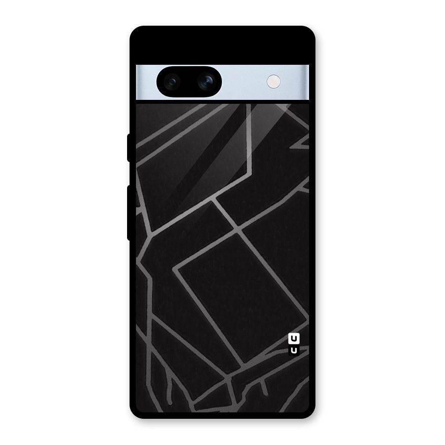 Silver Angle Design Glass Back Case for Google Pixel 7a