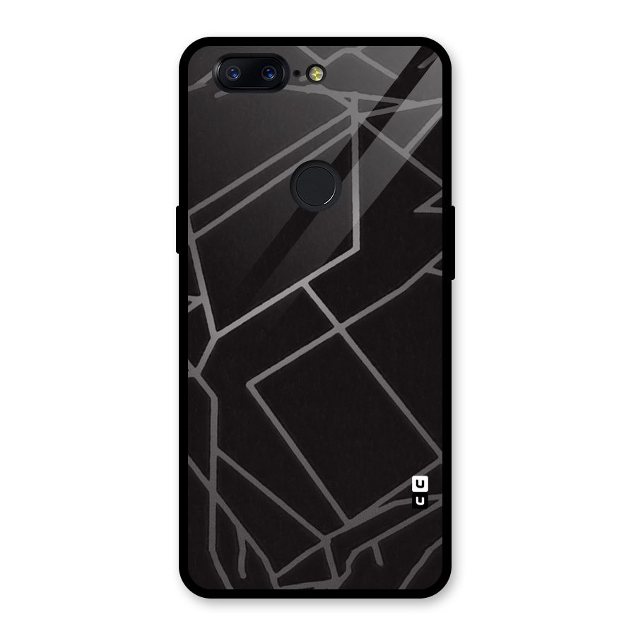 Silver Angle Design Glass Back Case for OnePlus 5T