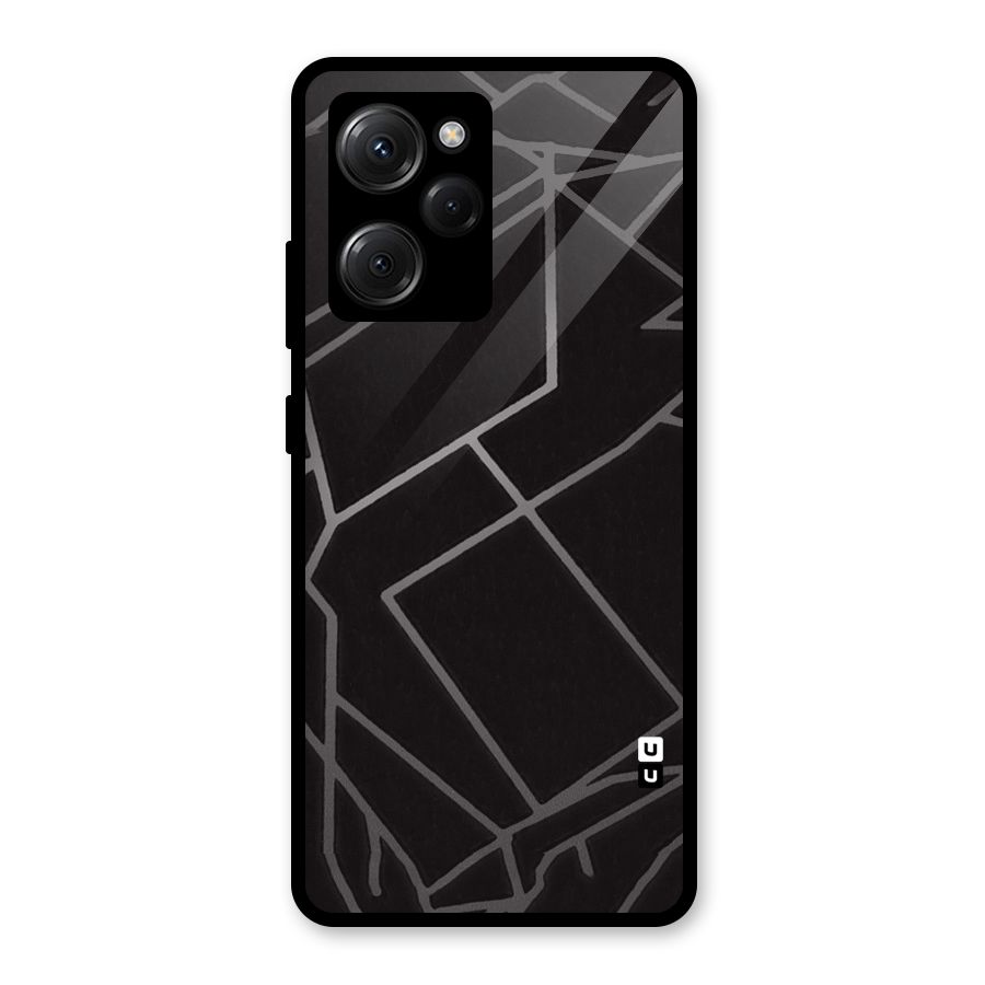 Silver Angle Design Glass Back Case for Poco X5 Pro