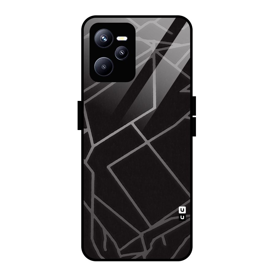 Silver Angle Design Glass Back Case for Realme C35