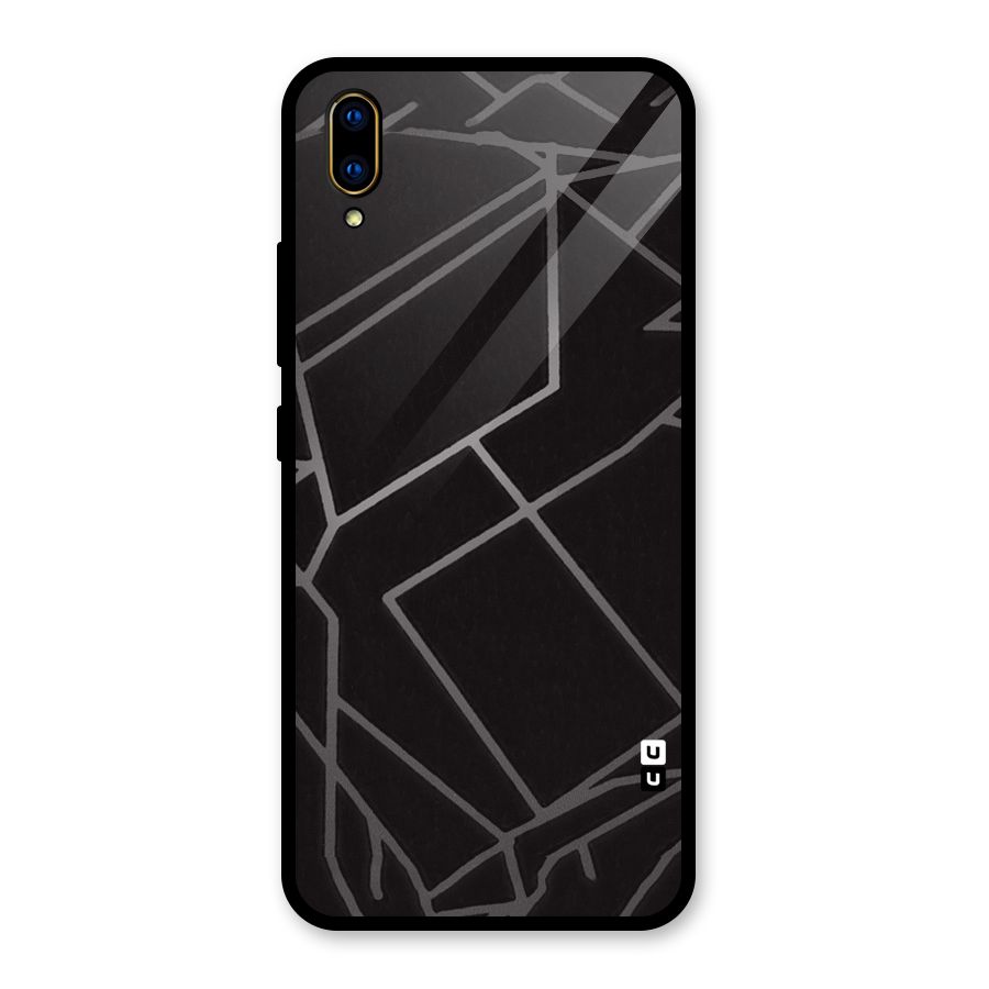 Silver Angle Design Glass Back Case for Vivo V11 Pro