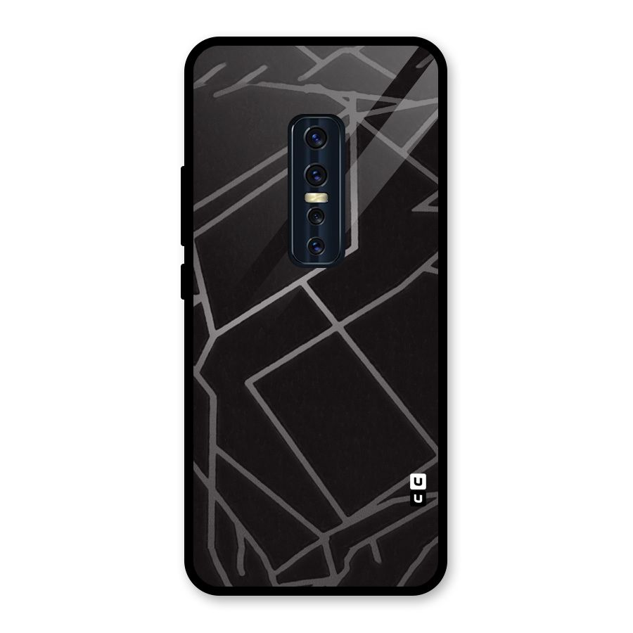 Silver Angle Design Glass Back Case for Vivo V17 Pro