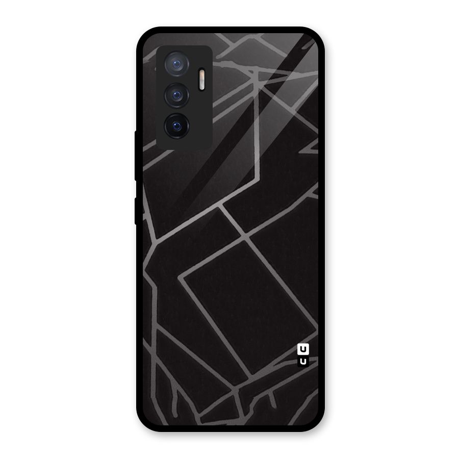 Silver Angle Design Glass Back Case for Vivo V23e