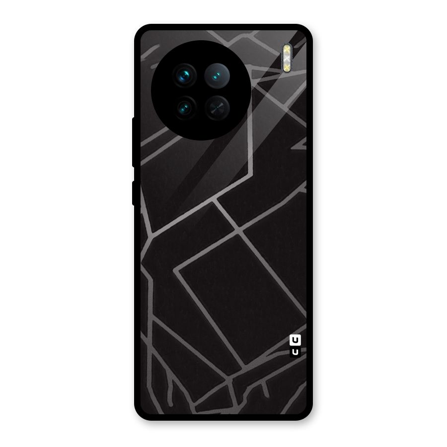 Silver Angle Design Glass Back Case for Vivo X90