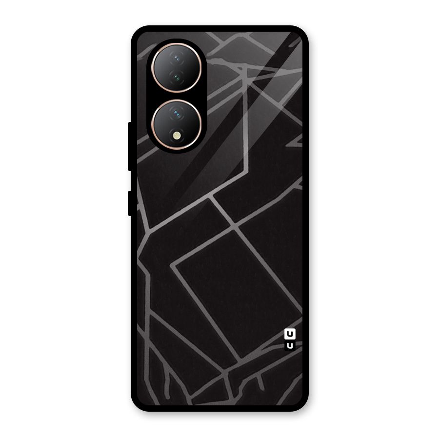 Silver Angle Design Glass Back Case for Vivo Y100A