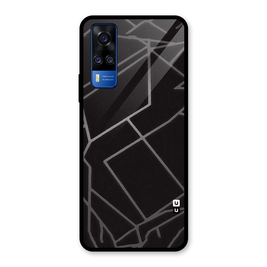 Silver Angle Design Glass Back Case for Vivo Y31
