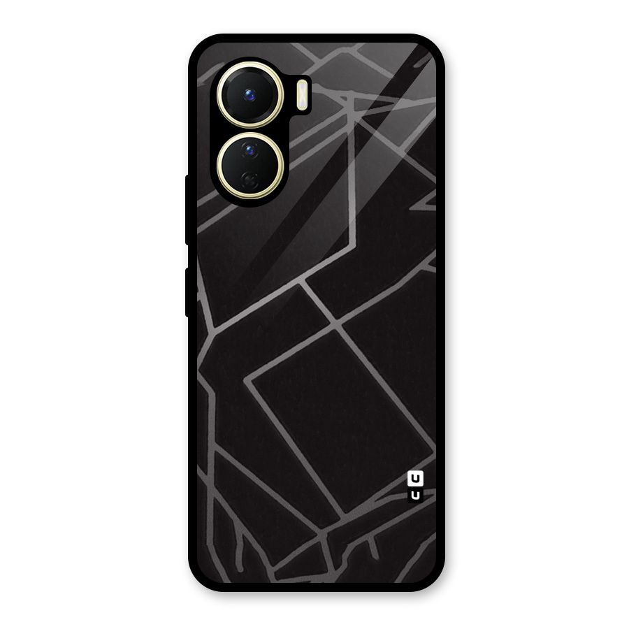 Silver Angle Design Glass Back Case for Vivo Y56
