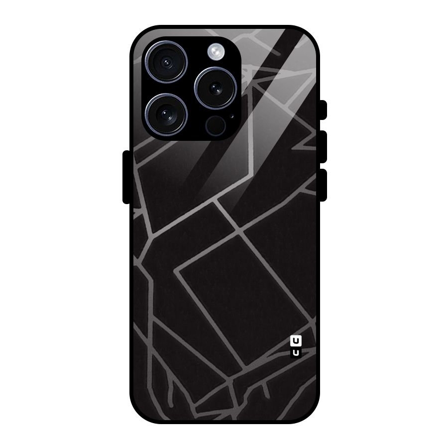 Silver Angle Design Glass Back Case for iPhone 15 Pro