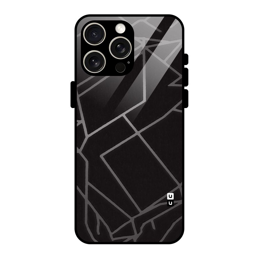 Silver Angle Design Glass Back Case for iPhone 15 Pro Max