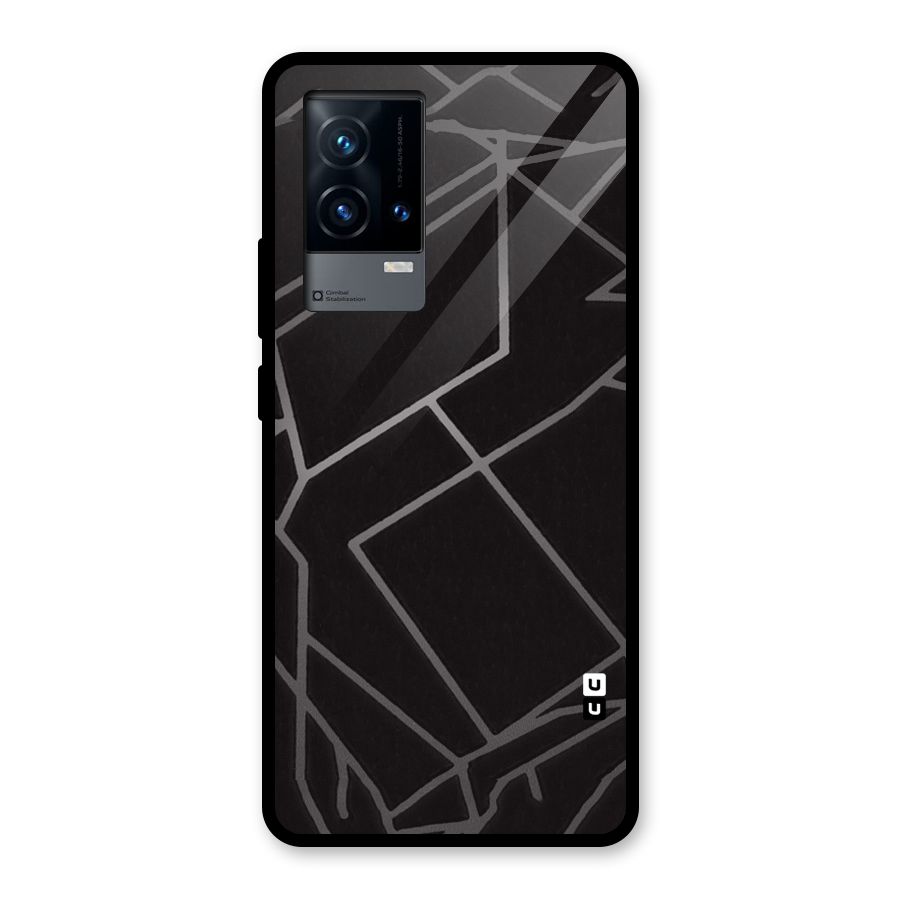 Silver Angle Design Glass Back Case for iQOO 9 5G