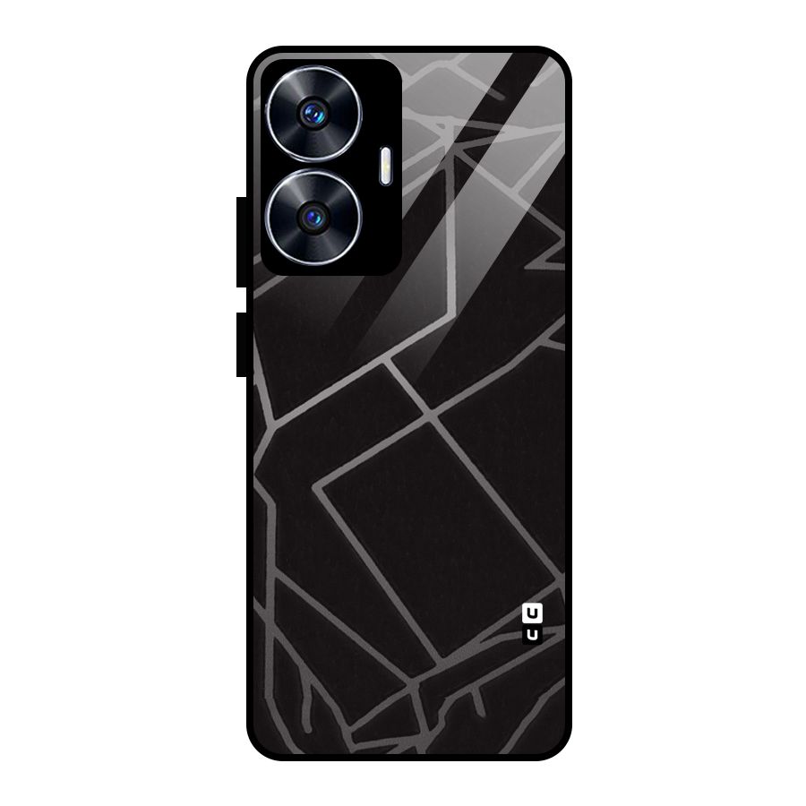 Silver Angle Design Glass Back Case for realme C55