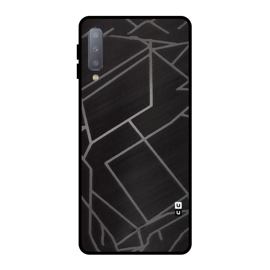 Silver Angle Design Metal Back Case for Galaxy A7 (2018)