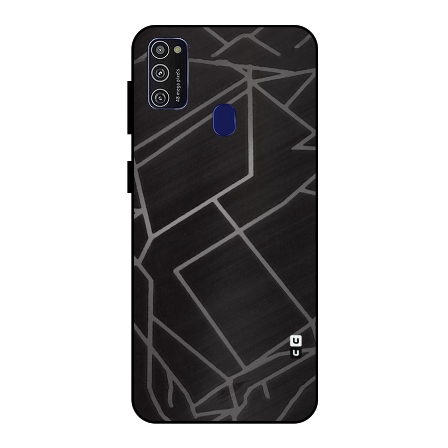 Silver Angle Design Metal Back Case for Galaxy M30s