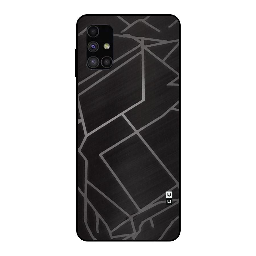 Silver Angle Design Metal Back Case for Galaxy M51
