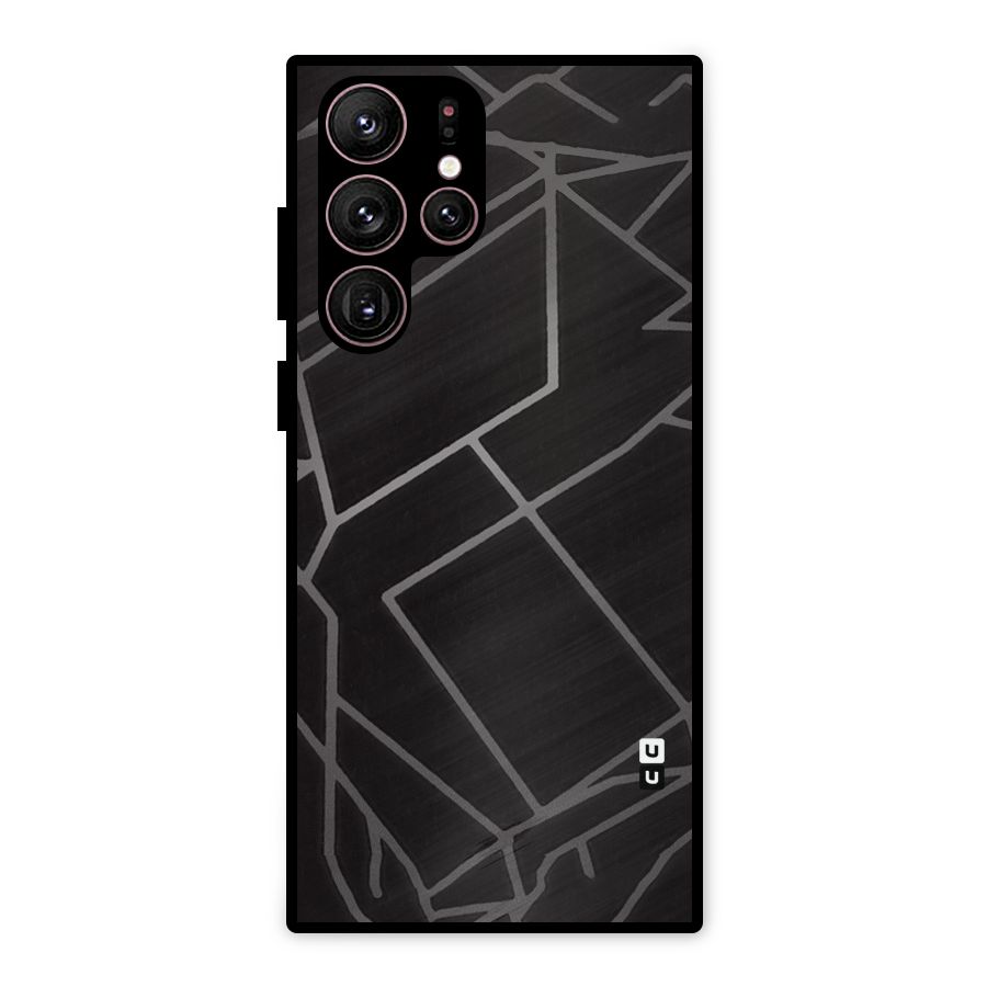 Silver Angle Design Metal Back Case for Galaxy S22 Ultra 5G