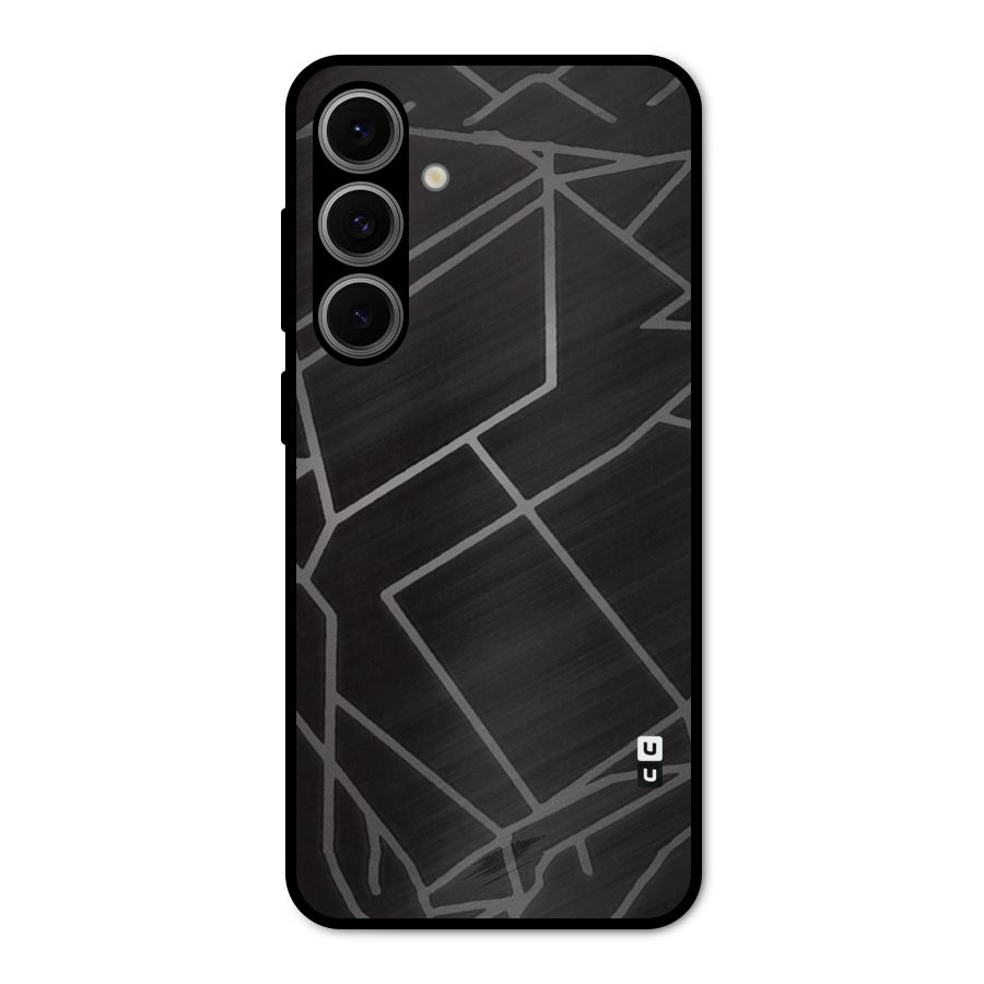 Silver Angle Design Metal Back Case for Galaxy S24 FE