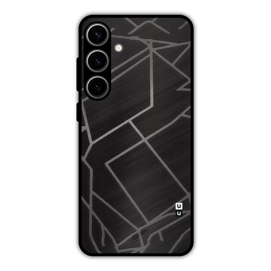 Silver Angle Design Metal Back Case for Galaxy S24 Plus