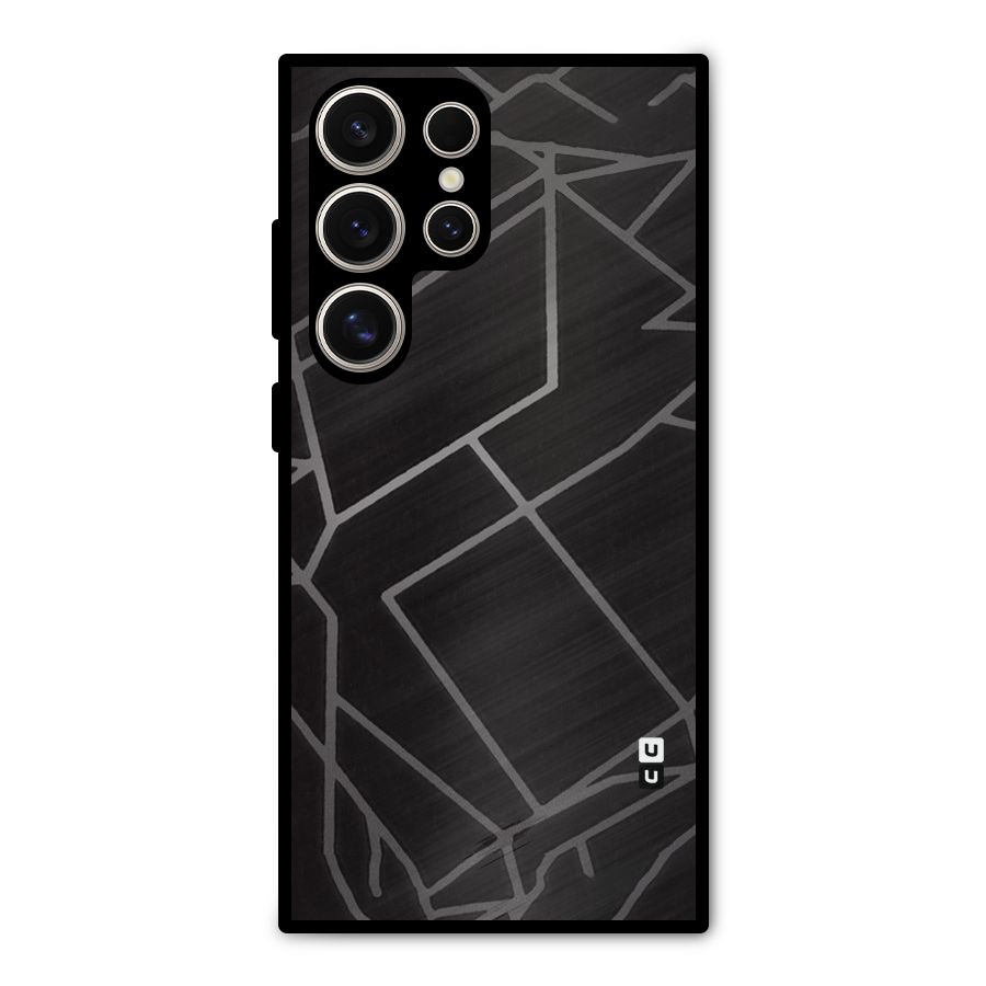 Silver Angle Design Metal Back Case for Galaxy S24 Ultra