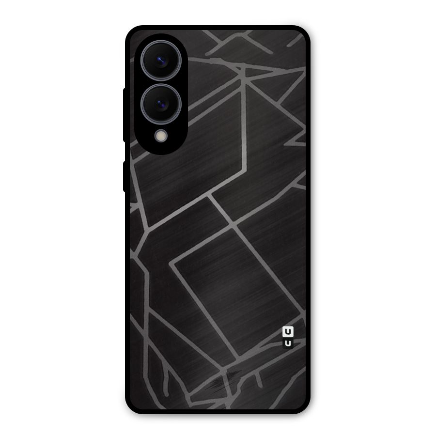 Silver Angle Design Metal Back Case for Galaxy S25 Edge