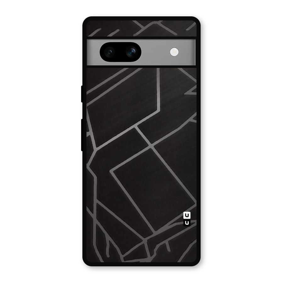 Silver Angle Design Metal Back Case for Google Pixel 7a