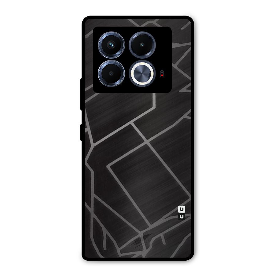 Silver Angle Design Metal Back Case for Infinix Note 40 5G