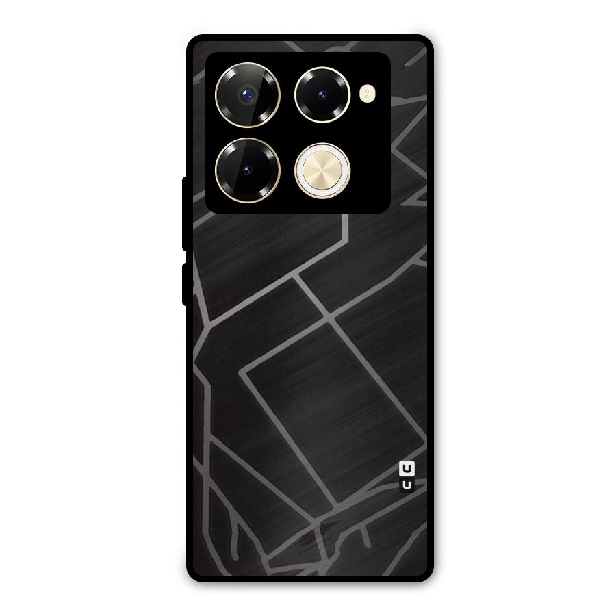 Silver Angle Design Metal Back Case for Infinix Note 40 Pro