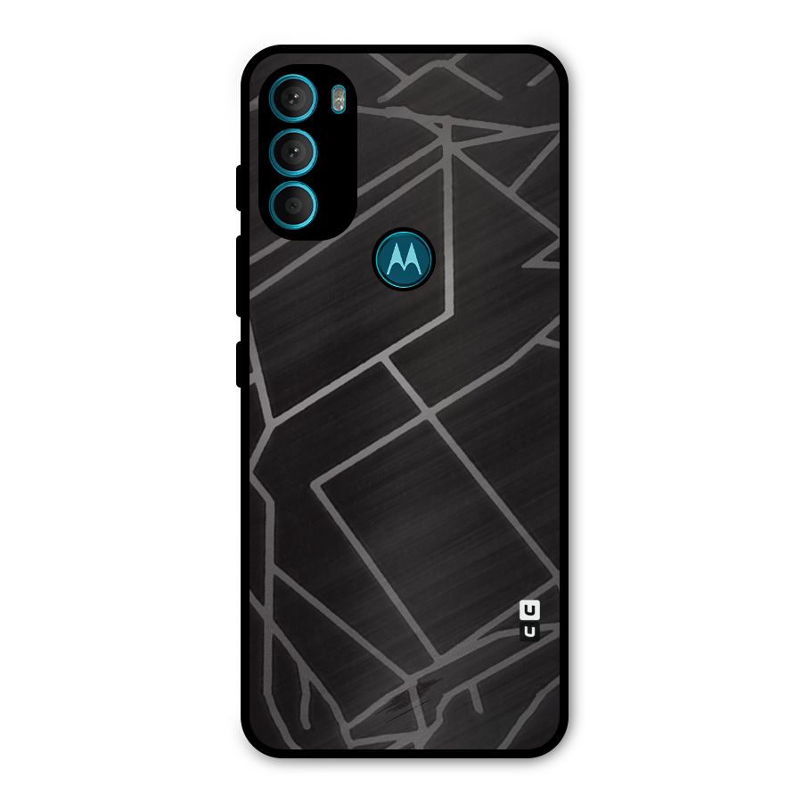 Silver Angle Design Metal Back Case for Moto G71 5G