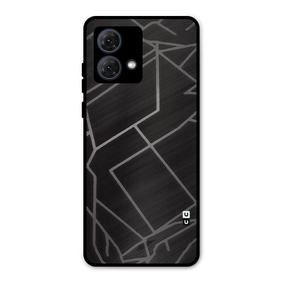 Silver Angle Design Metal Back Case for Moto G84