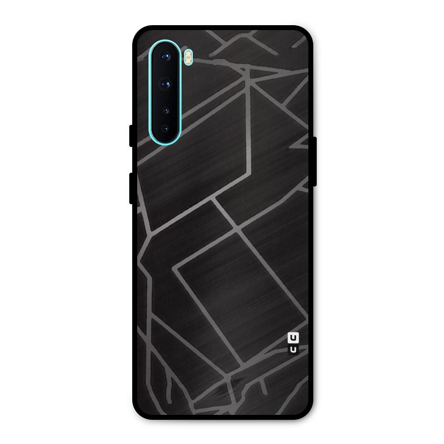 Silver Angle Design Metal Back Case for OnePlus Nord