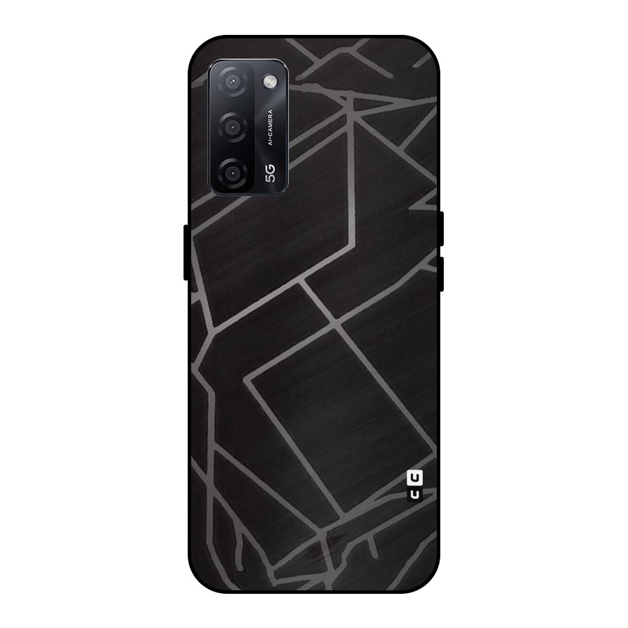 Silver Angle Design Metal Back Case for Oppo A53s 5G