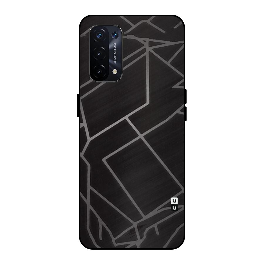 Silver Angle Design Metal Back Case for Oppo A74 5G