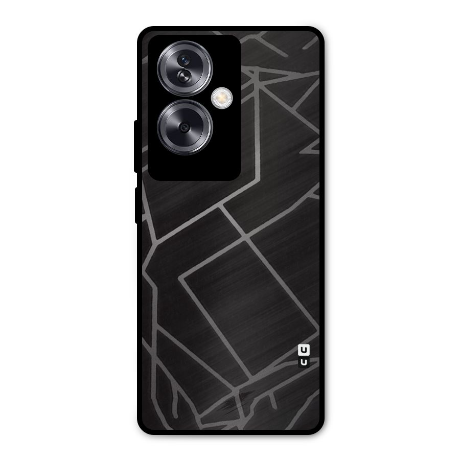 Silver Angle Design Metal Back Case for Oppo A79 5G