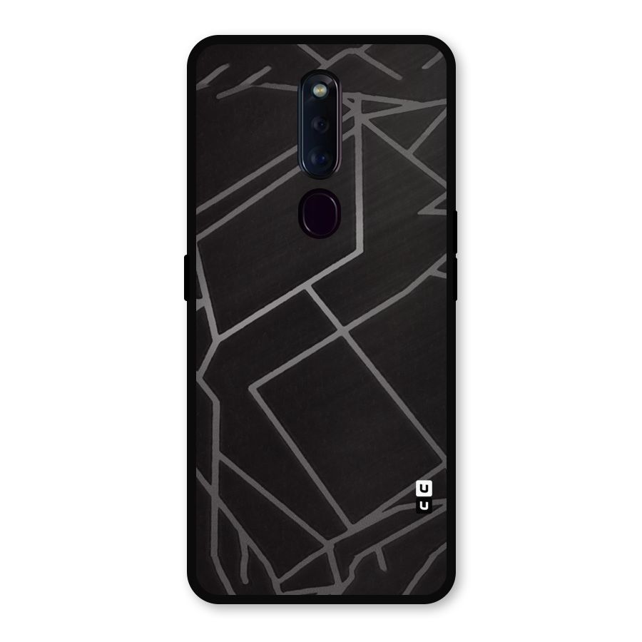 Silver Angle Design Metal Back Case for Oppo F11 Pro