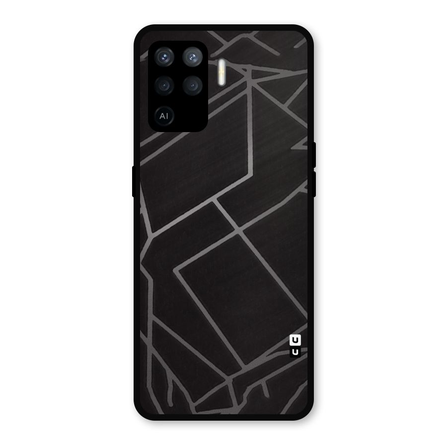 Silver Angle Design Metal Back Case for Oppo F19 Pro
