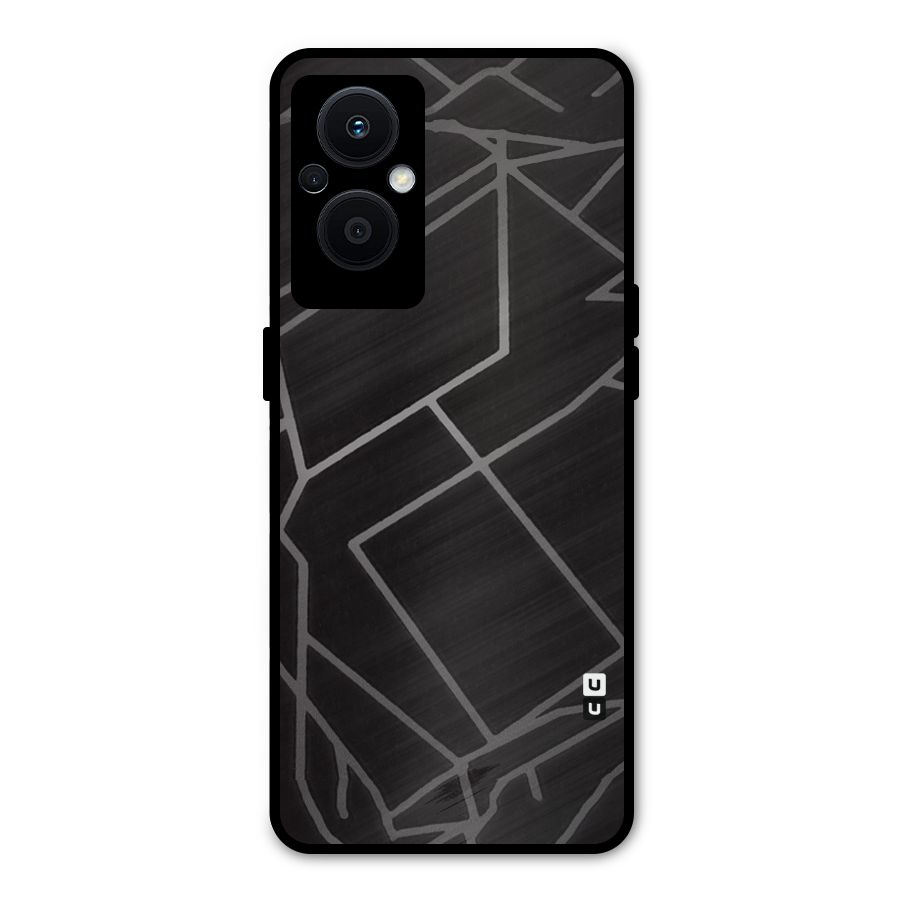 Silver Angle Design Metal Back Case for Oppo F21s Pro 5G