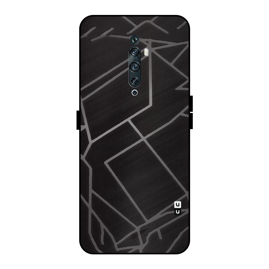 Silver Angle Design Metal Back Case for Oppo Reno2 Z