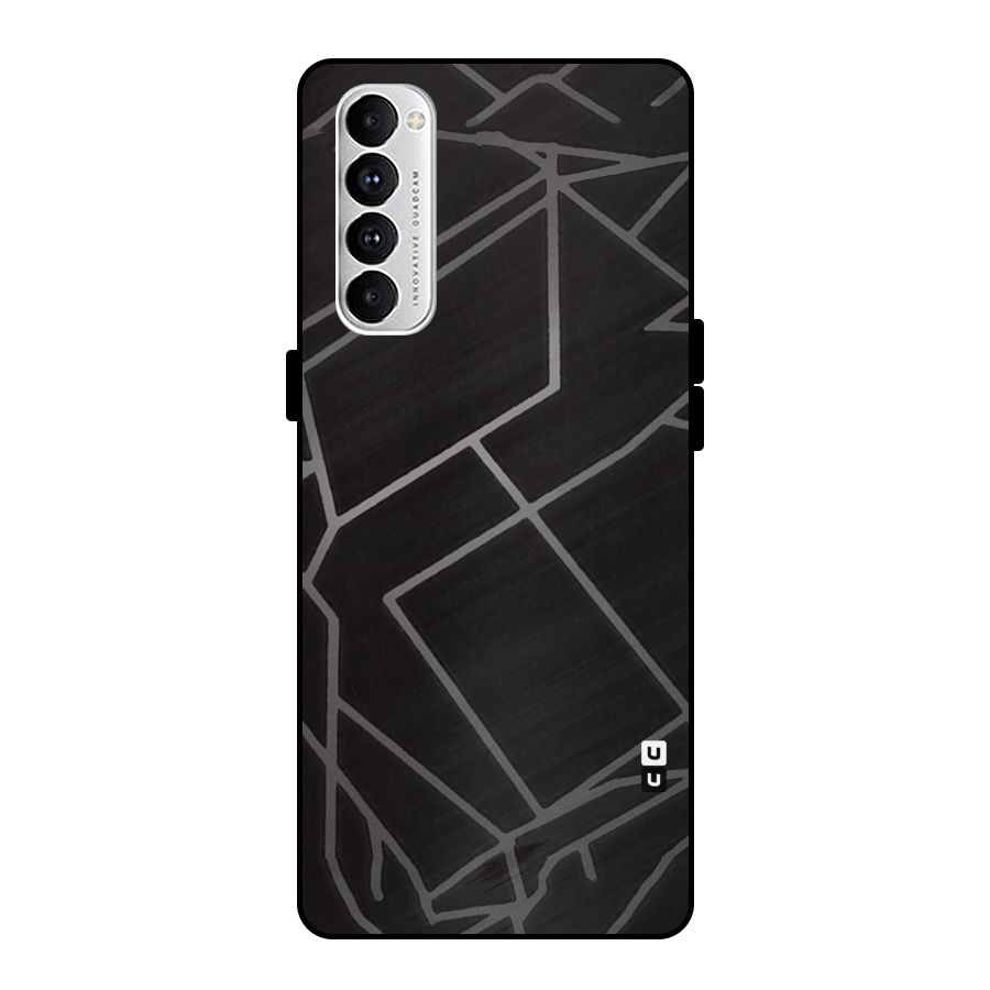 Silver Angle Design Metal Back Case for Oppo Reno4 Pro