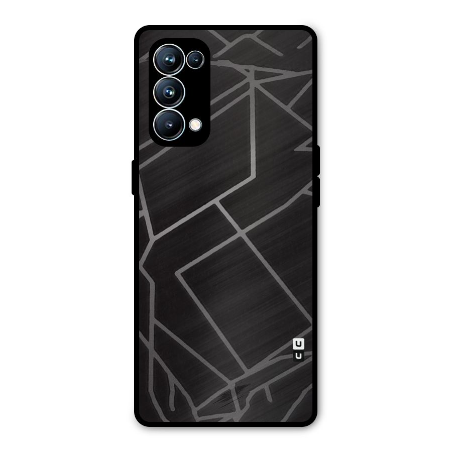 Silver Angle Design Metal Back Case for Oppo Reno5 Pro 5G