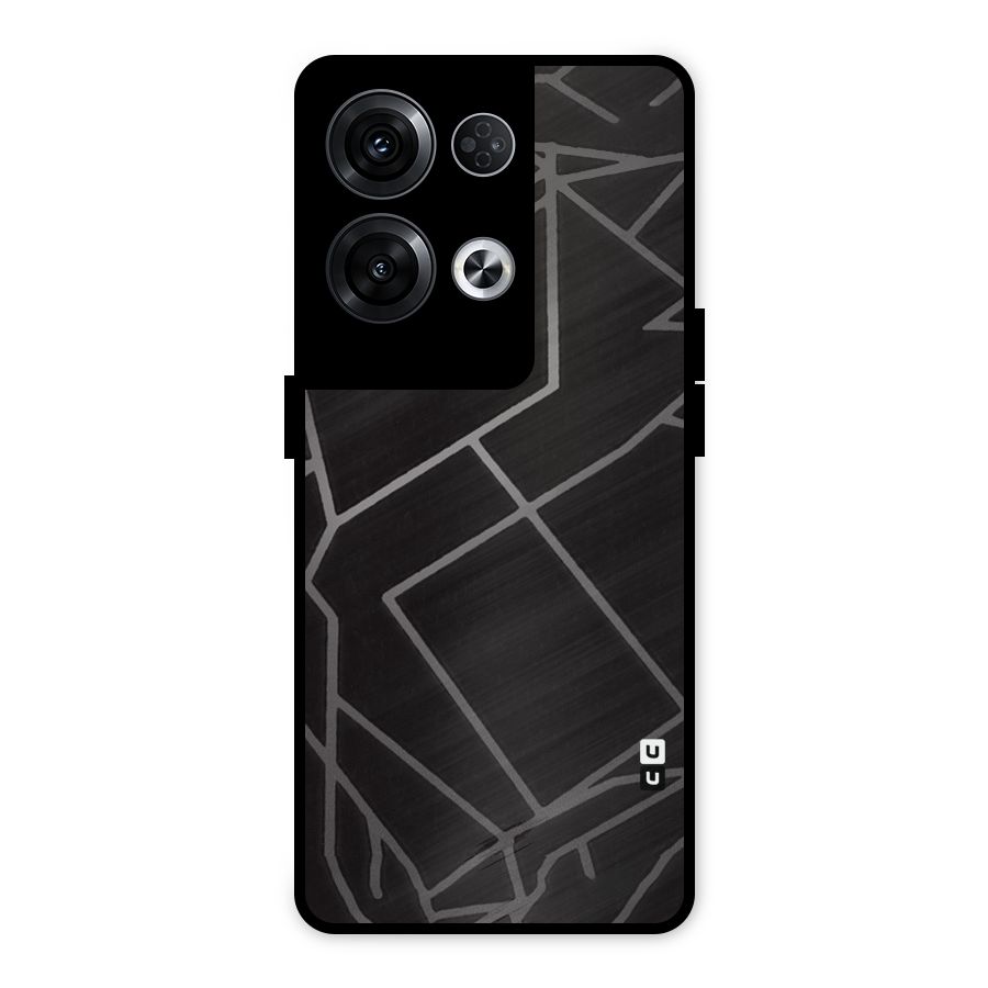 Silver Angle Design Metal Back Case for Oppo Reno8 Pro 5G