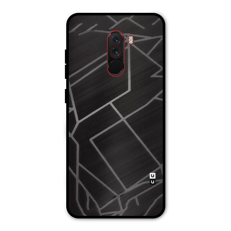 Silver Angle Design Metal Back Case for Poco F1