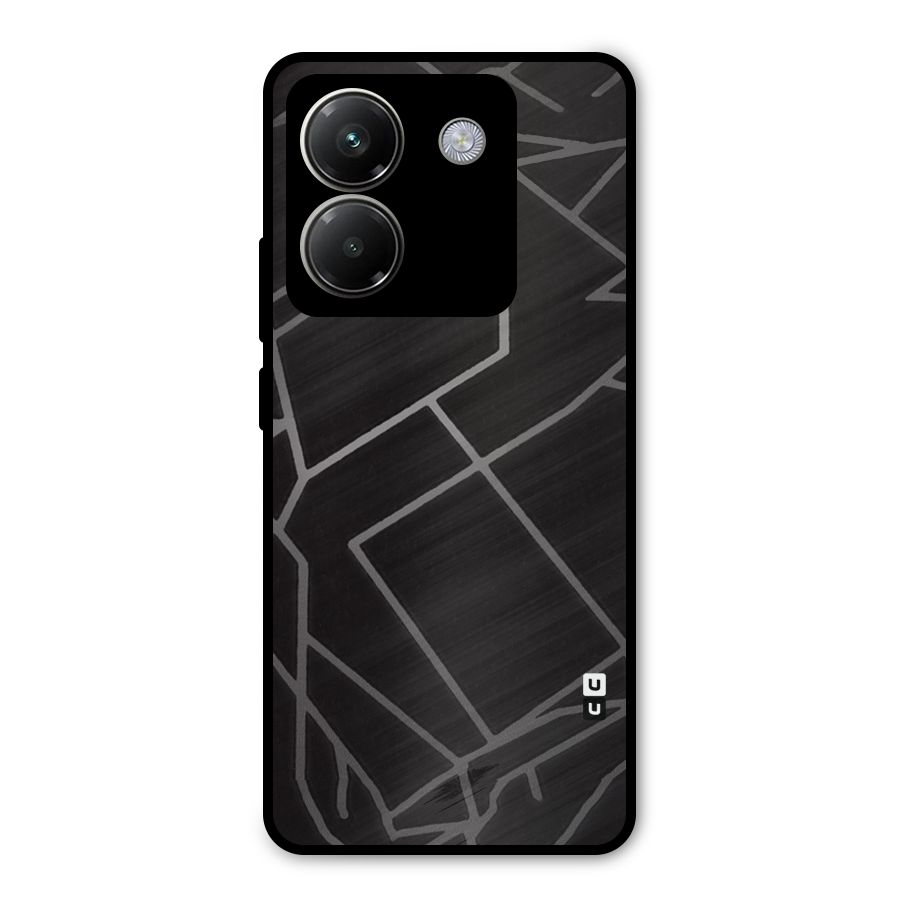 Silver Angle Design Metal Back Case for Poco M7 Pro 5G