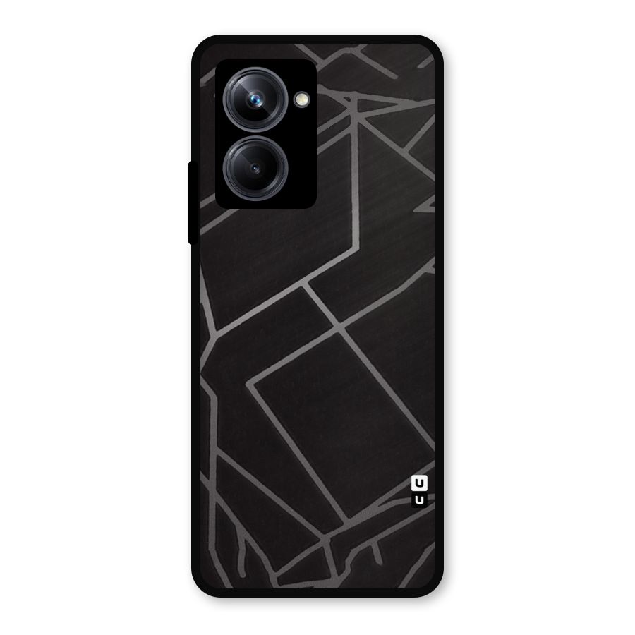 Silver Angle Design Metal Back Case for Realme 10 Pro