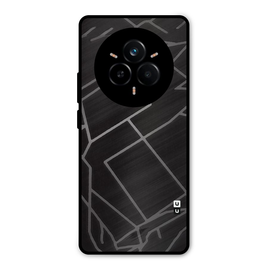Silver Angle Design Metal Back Case for Realme 14 Pro Plus