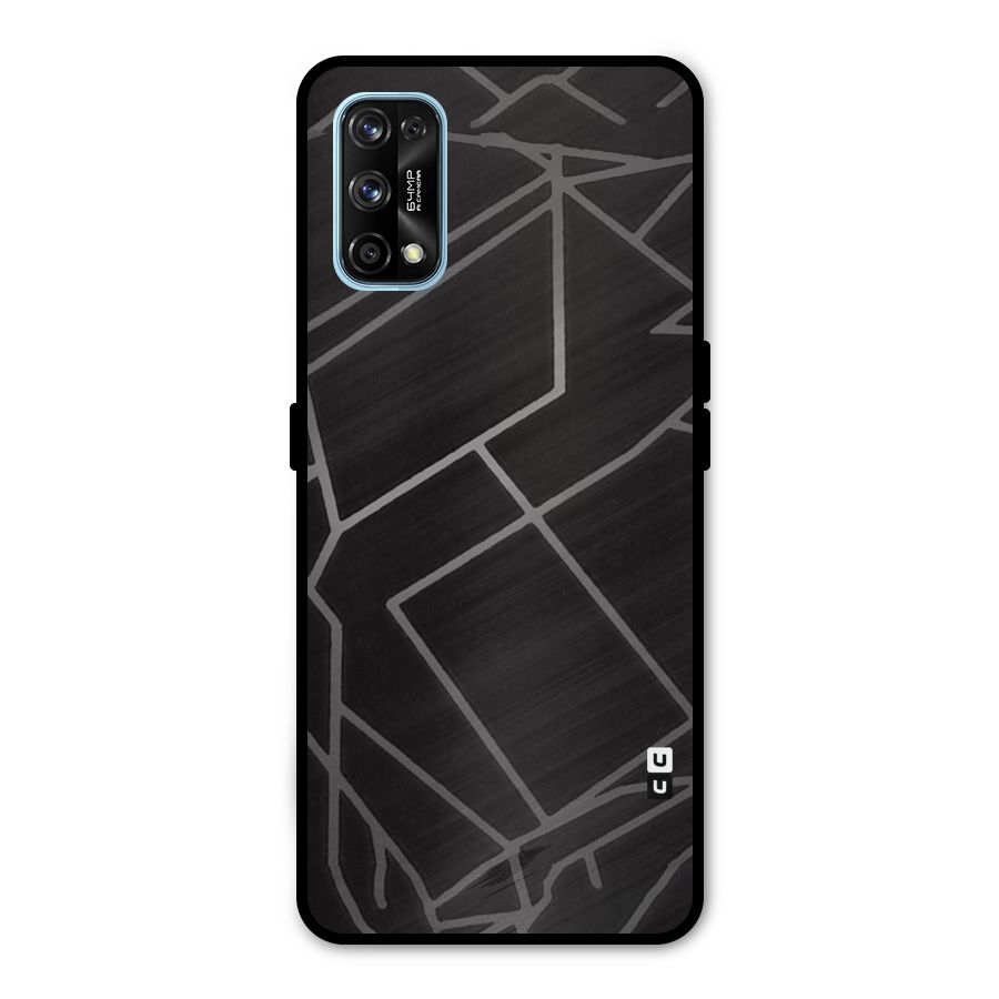 Silver Angle Design Metal Back Case for Realme 7 Pro